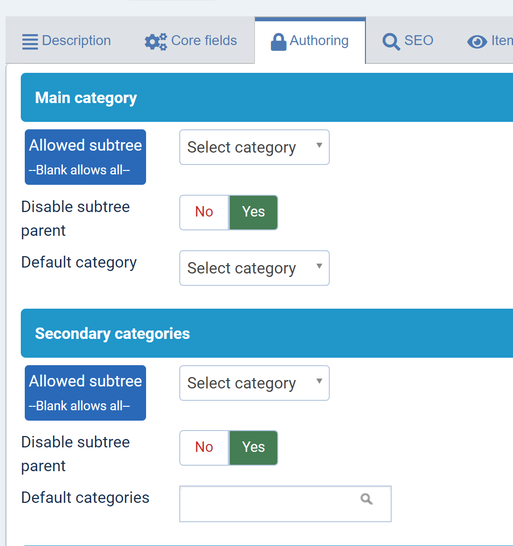 authoring tab
